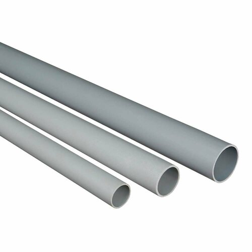 Труба жесткая НПВХ 16х3000 (порезана пополам) гладкая, серая (3 шт.)
