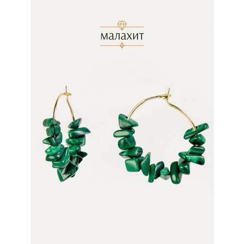 фото Серьги конго bl jewelry, турмалин, хризолит, малахит, хромдиопсид, гранат, ларимар, апатит, цитрин, черный, зеленый
