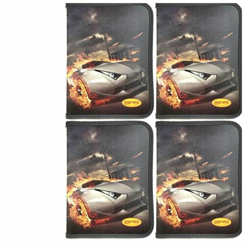 Лимпопо Папка А5 пластиковая, молния вокруг тачки, 230 х 180 х 25 мм, 4 шт