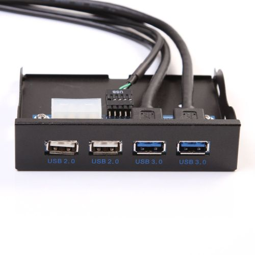 Адаптер Espada USB3.0 4-port Front Panel (крепление на лицевую панель корпуса 3.5") черный