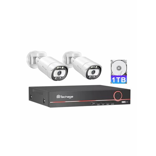 Готовый комплект видеонаблюдения 5Мп POE на 2 камеры 1 TB 17399₽