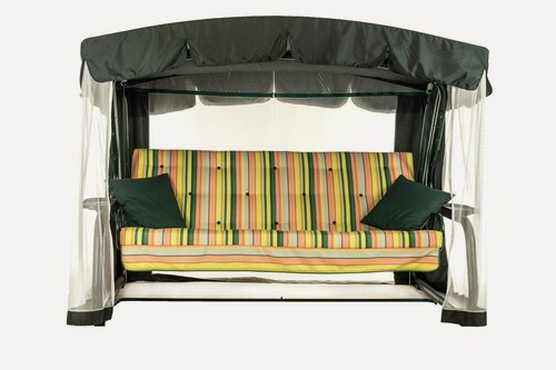 Изображение товара Качели Olsa "Саванна" с1002, садовые, 4 места, желтые, с москитной сеткой