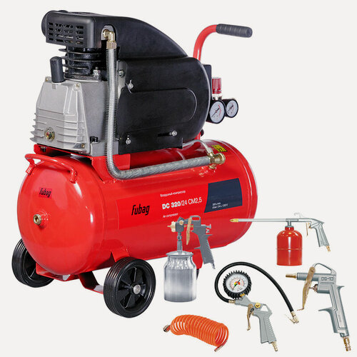 Изображение товара Компрессорный набор FUBAG компрессор DC 320/24 CM2.5 + набор пневмоинструмента 5 предметов 320 л/мин, 8 бар, 230 В