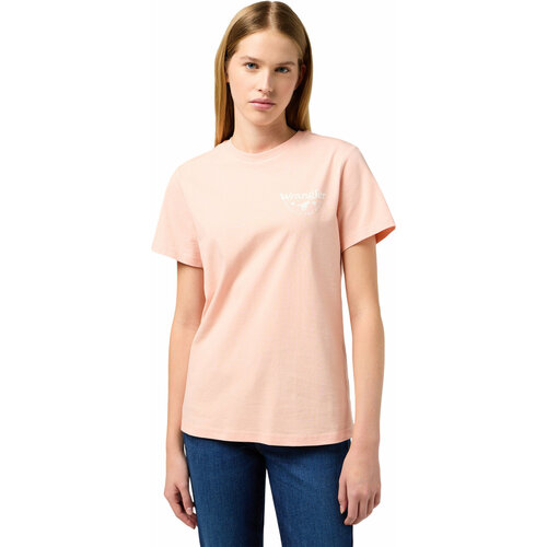 фото Футболка wrangler women regular tee, 1 шт., размер xl, розовый