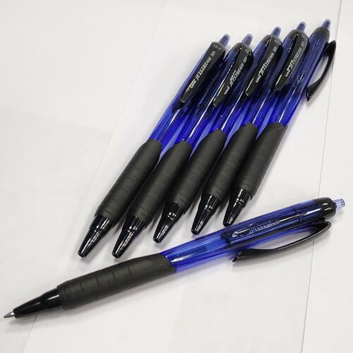 Набор 6 автоматических ручек синих шариковых 07 мм UNI Jetstream 101 синий корпус 1000₽