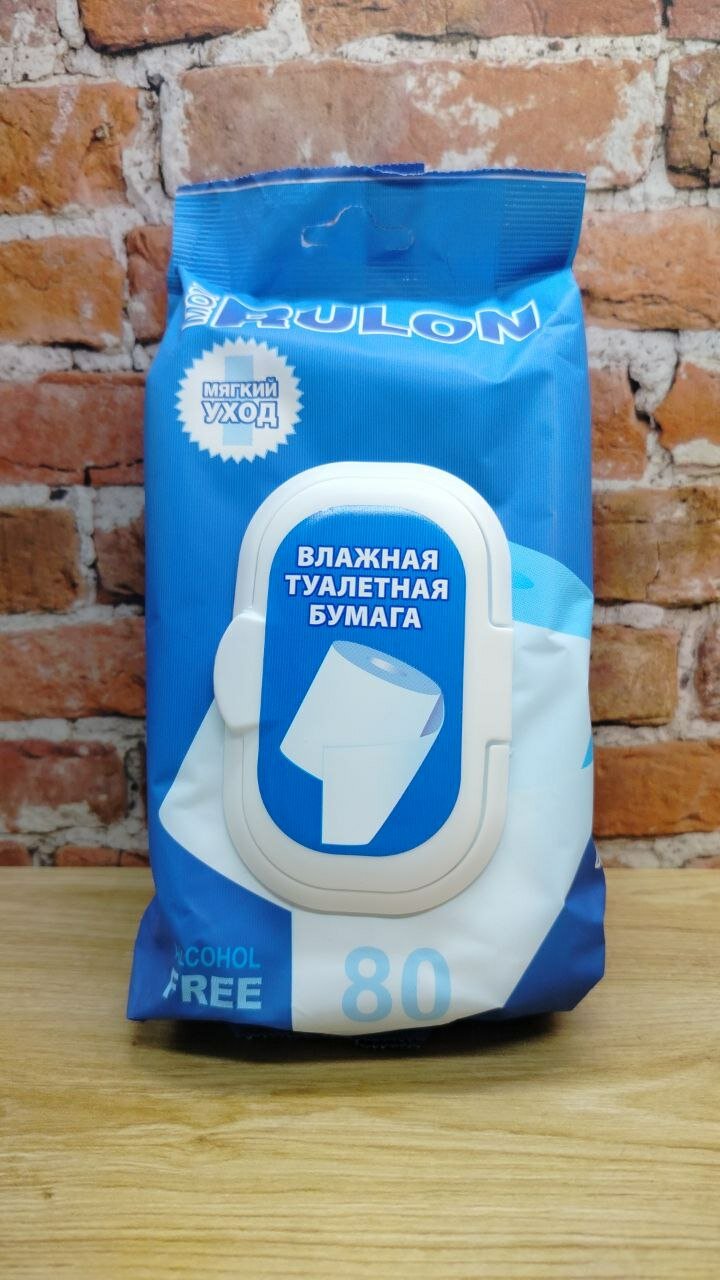 Mon Rulon Влажная туалетная бумага с клапаном 80 шт