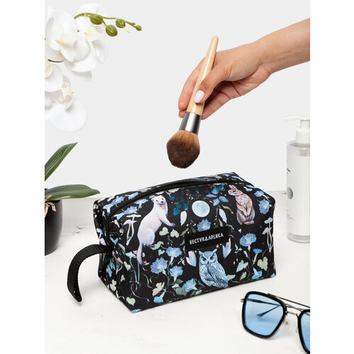 Косметичка НЕСТАНДАРТИКА, 12х13х22 см, , черный, синий