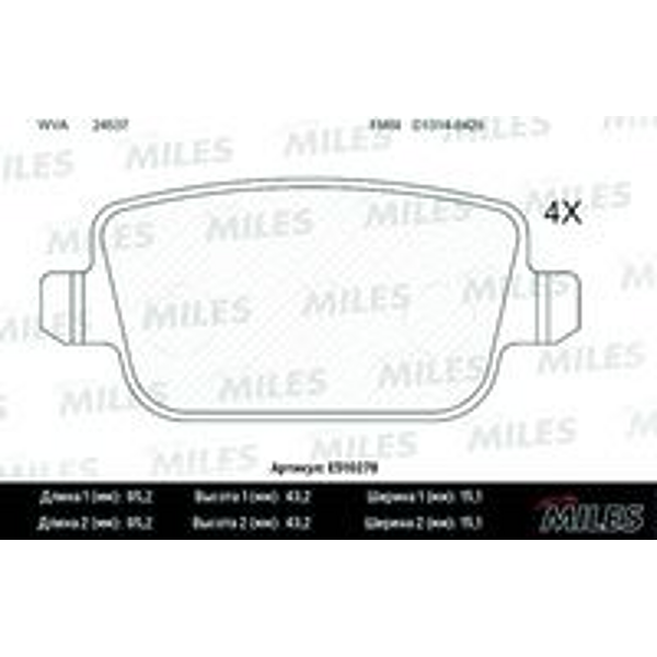 Miles E510278 (E510278 / E510278_MI) комплект тормозных колодок, дисковый тормоз