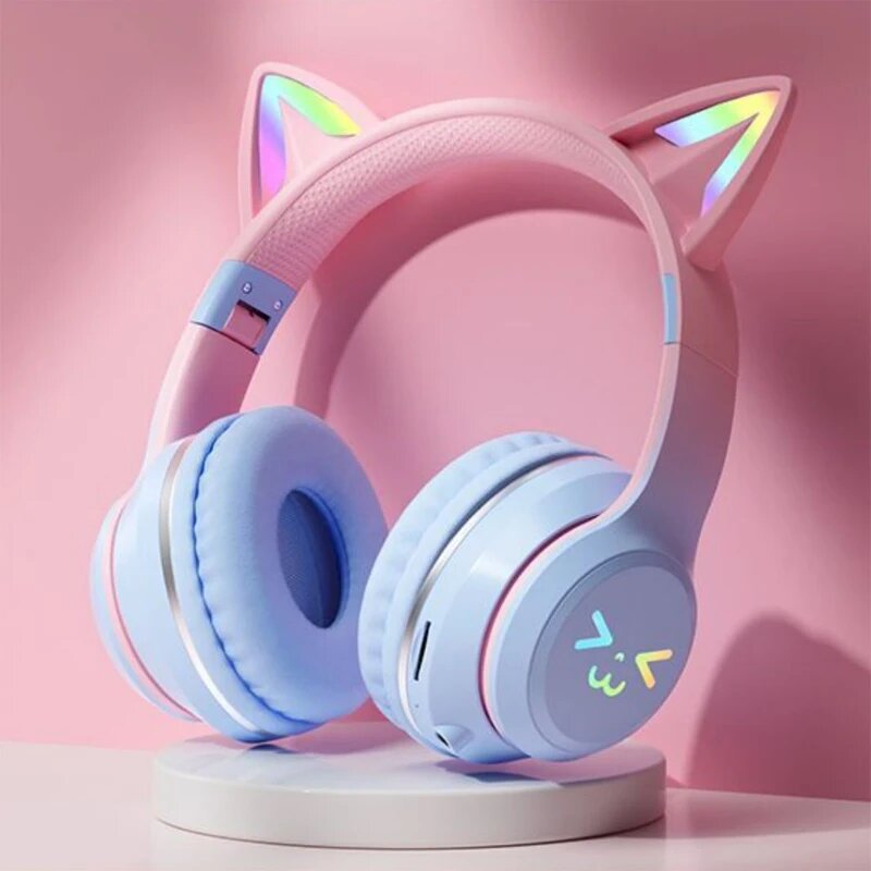 Беспроводные наушники Cat's Ears Blue Cat, розово-голубые