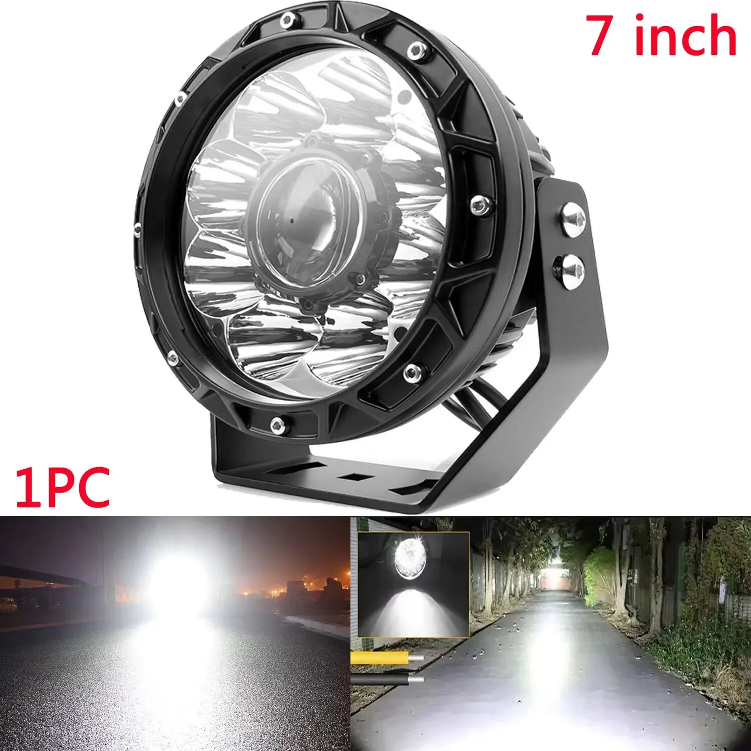 7-дюймовый LED прожектор, белый, 1 шт