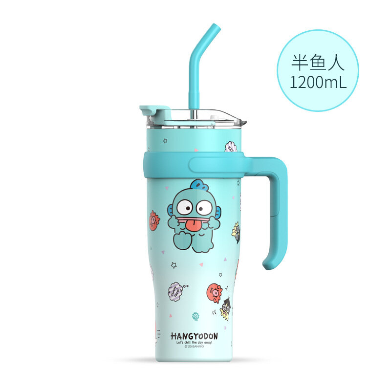 Sanrio Kuromi 1200 мл термокружка с трубочкой для женщин — веселая, легкая, идеальная для повседневного использования