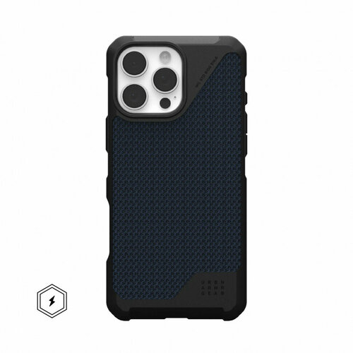 фото Чехол uag metropolis lt с magsafe для iphone 16 pro kevlar mallard синий 114452113955