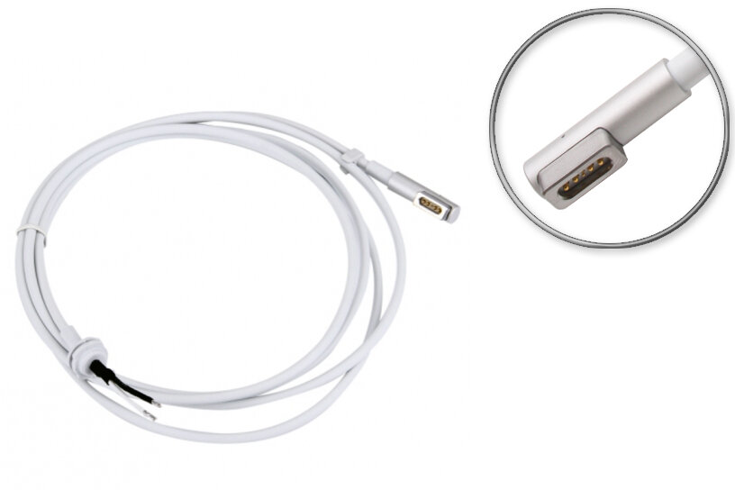 Кабель со штекером Magsafe1, L-образный, для адаптера питания 45W- 65W, ЗУ ноутбука Apple MacBook, MacBook Pro, MacBook Air (до 2012г выпуска)