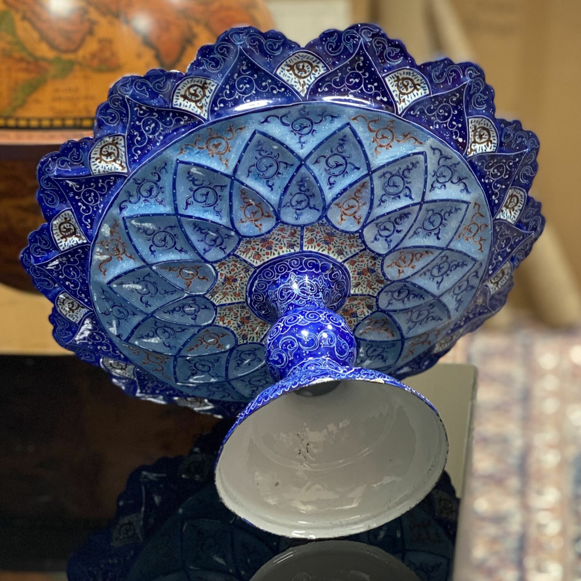 Фруктовница Персидский базар Минакари, медная, 30см, ручная роспись — фото 1