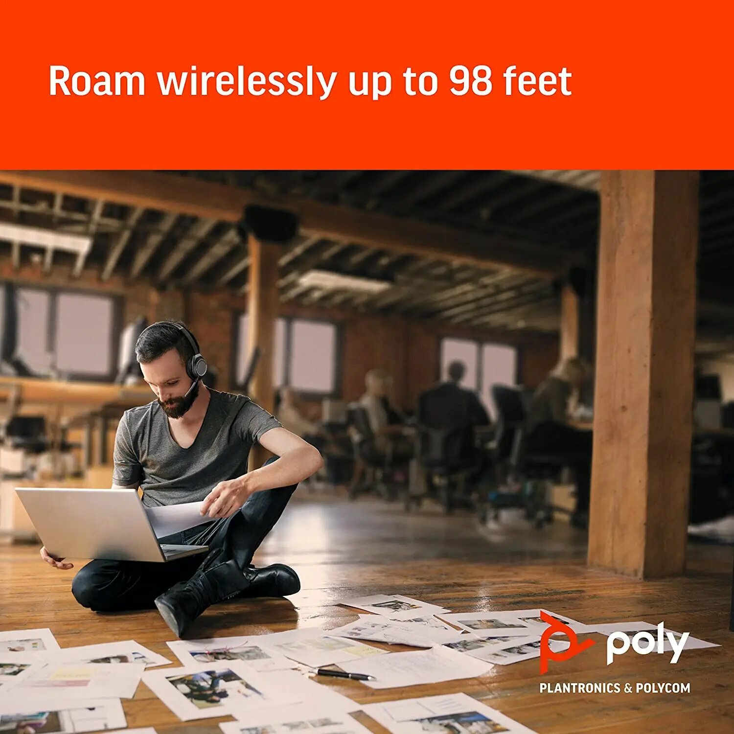 Беспроводная стереогарнитура Plantronics POLY Voyager Focus B825, с адаптером BT700, без подставки PN:202652-103 — фото 1