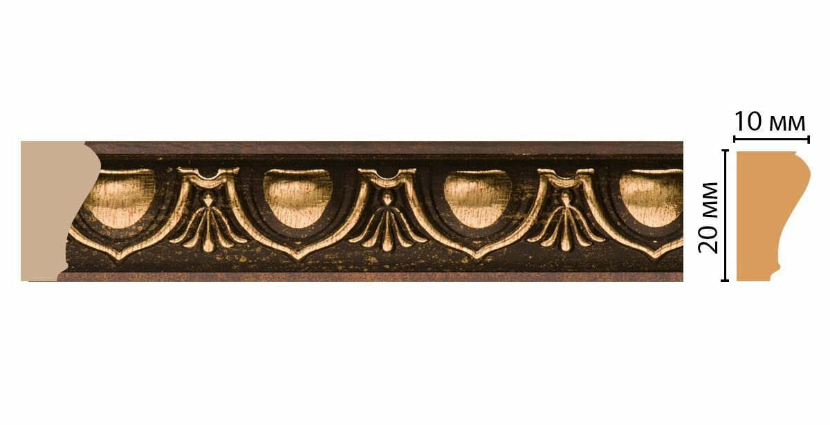 Молдинг 103D-56 для стен на потолок декоративный плинтус Decomaster 1 шт 20х10х2400