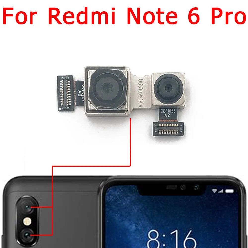 Камеры Заднего Вида Xiaomi Задняя камера для Xiaomi Redmi Note 8 Pro 8T 5 5A 6 7 Модуль камеры задний вид запасные части, Note 8 Pro Back All