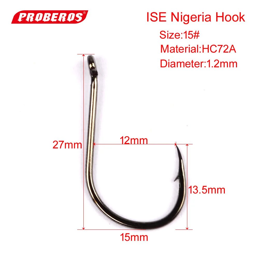 Рыболовный крючок ISE Nigeria Hook 15#, HC72A, 1.2mm, K