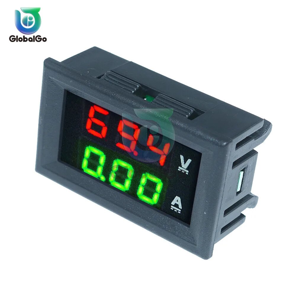 Изображение Aideepen Мини цифровой вольтметр амперметр DC100V 10A, Red Green, DC100V, 10A