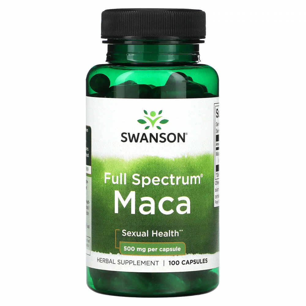 Swanson, Мака Full Spectrum®, 500 мг, 100 веганских капсул