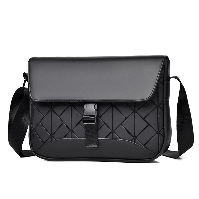 Sac messager en cuir pour homme au design geométrique, элегантная сумка-бандульер для работы, дела и городской режим, сумка-путешественник с безопасным букле и регулируемой бандулькой.