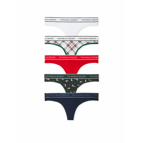 Трусы Victorias Secret, комплект из 5 шт., размер XL/XG/EG/170-90A, мультиколор