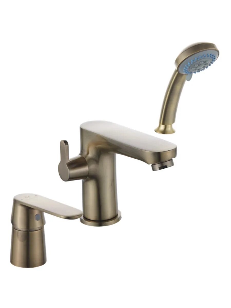 Смеситель для ванны Diadonna, латунь, с душем, матовое золото — фото 1