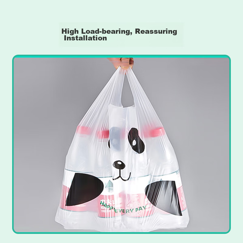 Meiliya Handheld Vest Garbage Bags, Thickened 2.3 Micron Plastic Bags, Extra Large Convenient Packaging Bags, 55*52cm, 40 Pieces