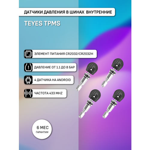 Датчики давления в шинах Teyes TPMS внутренние 9500₽