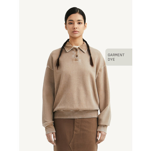 фото Свитшот muted garment dye, размер xxs/xs, , бежевый