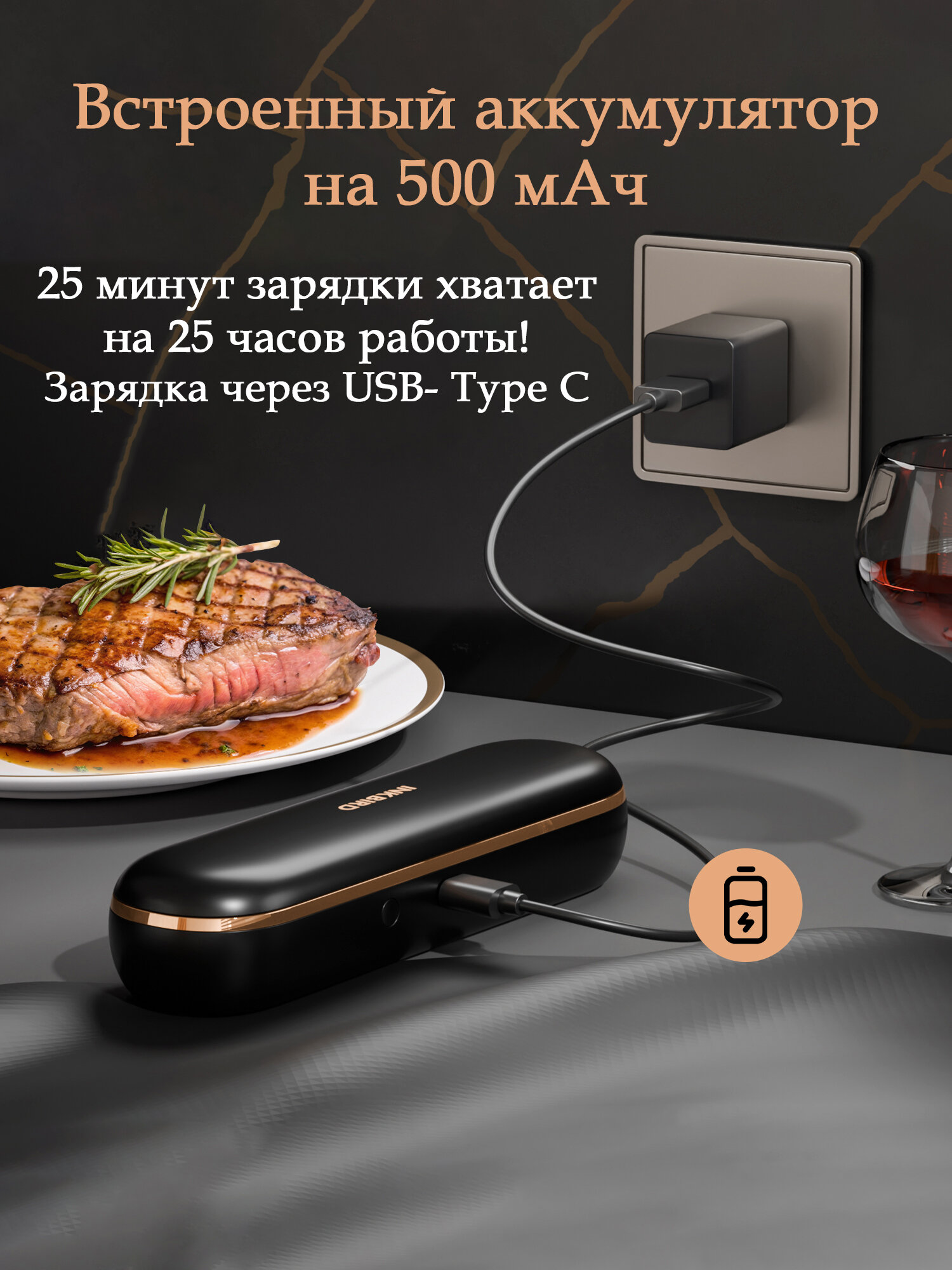 Термометр кулинарный INKBIRD INT-11PB, беспроводной, док-станция, Bluetooth — фото 1