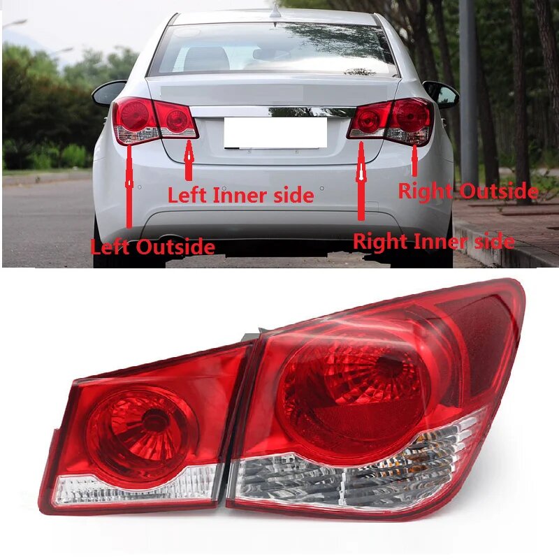Для Chevrolet Cruze 2009 2010 2011 2012 2013 2014, задний фонарь, фонарь заднего хода, стоп-сигнал, задняя фара в сборе, Left Inner side