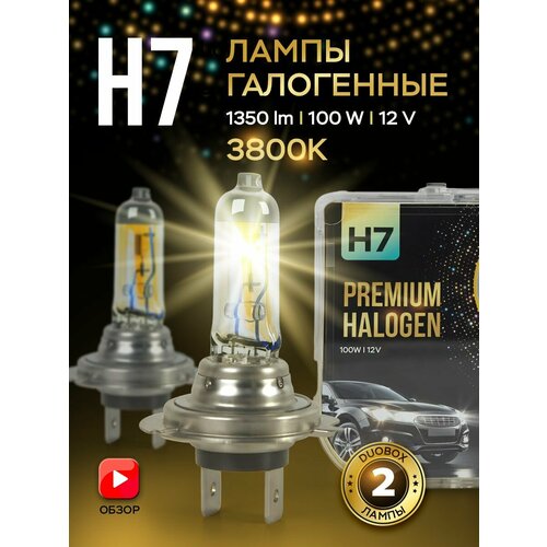 Grix h1 Лампы галогеновые Super Premium 12В 100W 3500K. Для дальнего и ближнего света - 2 шт