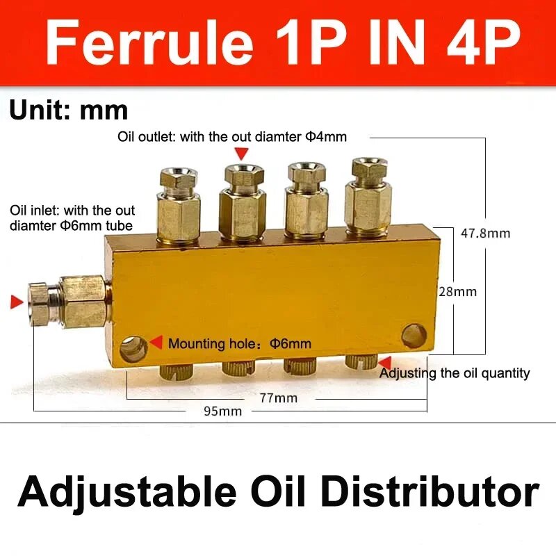 Пневматический распределитель масла Ferrule 4 way