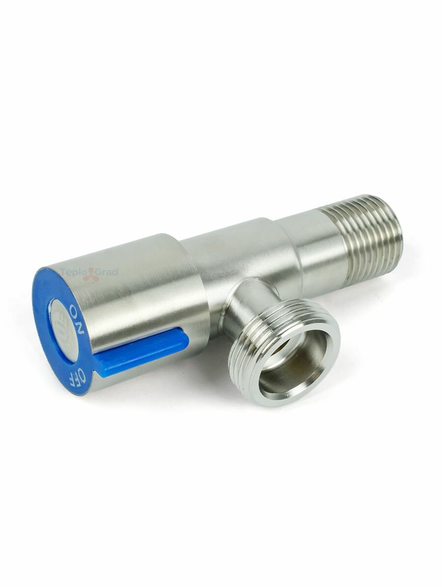 Кран угловой TIM 1/2x3/4 НР, нержавеющая сталь для стиральной машины и бытовой техники, керамическая кран-букса в комплекте с отражателем