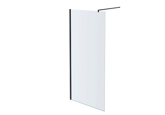 Душевая перегородка с держателем AQUATEK AQ WIW 08020GM 800x2000 оружейная сталь/стекло прозрачное