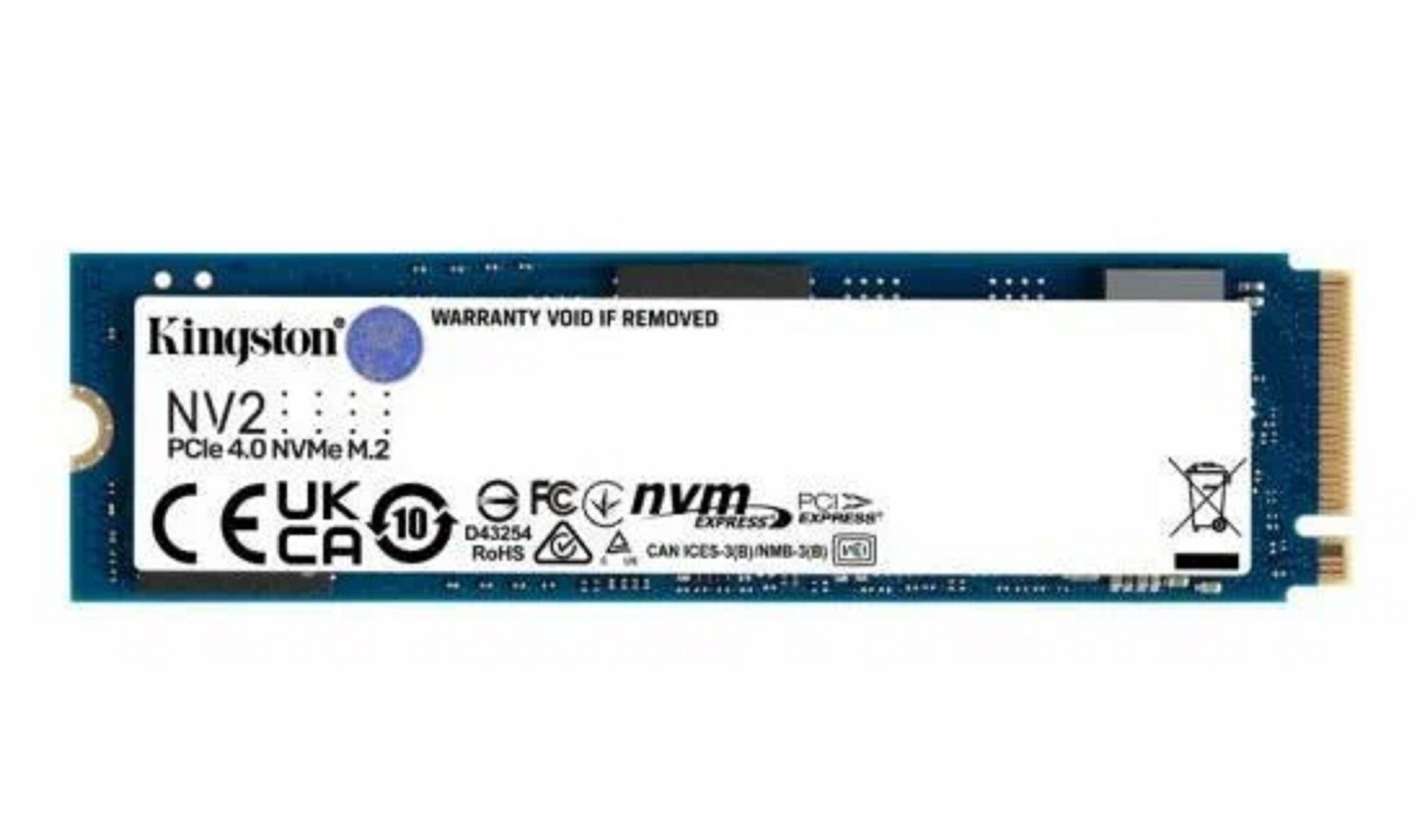 SSD накопитель Kingston NV2 SNV2S/250G 250ГБ, M.2 2280, PCIe 4.0 x4, NVMe, M.2