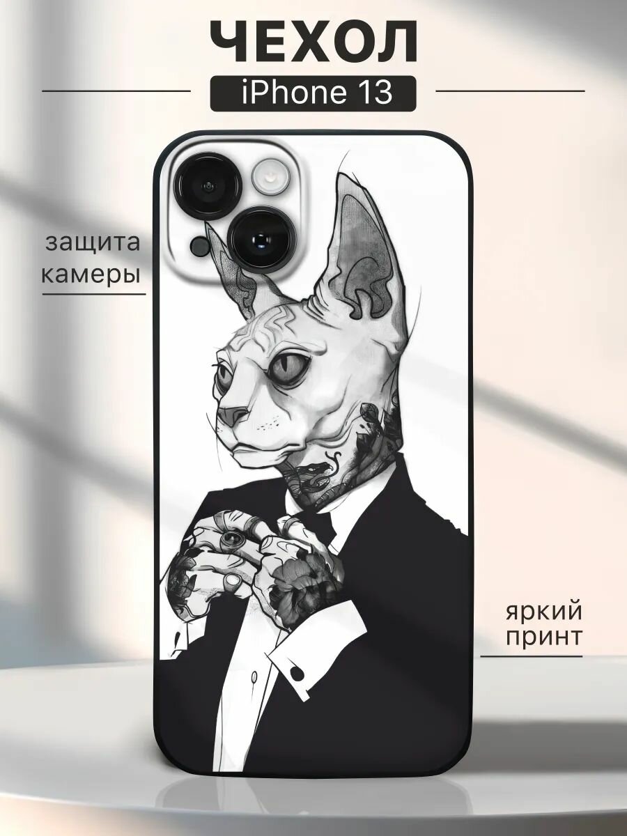 Чехол на iPhone 13 Cat - кот