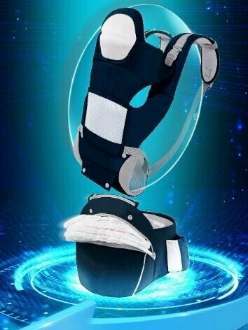 Изображение Детский рюкзак-кенгуру для путешествий. Трансформер кенгуру 4 в1 эргорюкзак для новорождённых от 0мес. Темно-синий