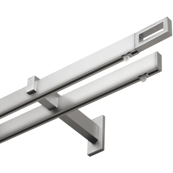 Карниз металлический Arttex двухрядный Хай-тек диаметр 34/13 Сталь 320 с наконечником Фрейм (составной)