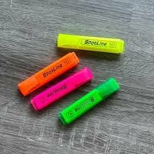 Маркеры Marker "SPOTLINE", овальный корпус, быстросохнущие, 4 цвета в комплекте — фото 1