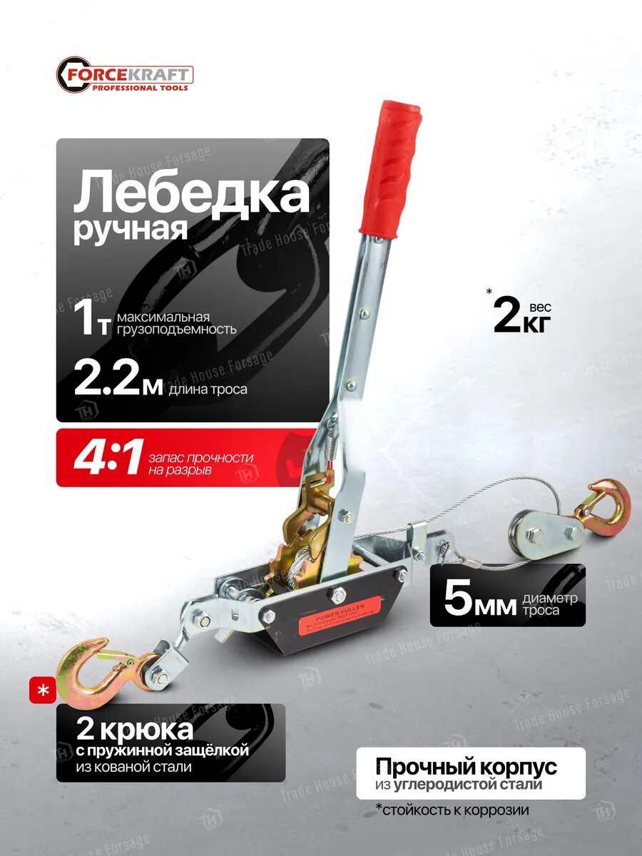 Лебедка ручная автомобильная 1 т