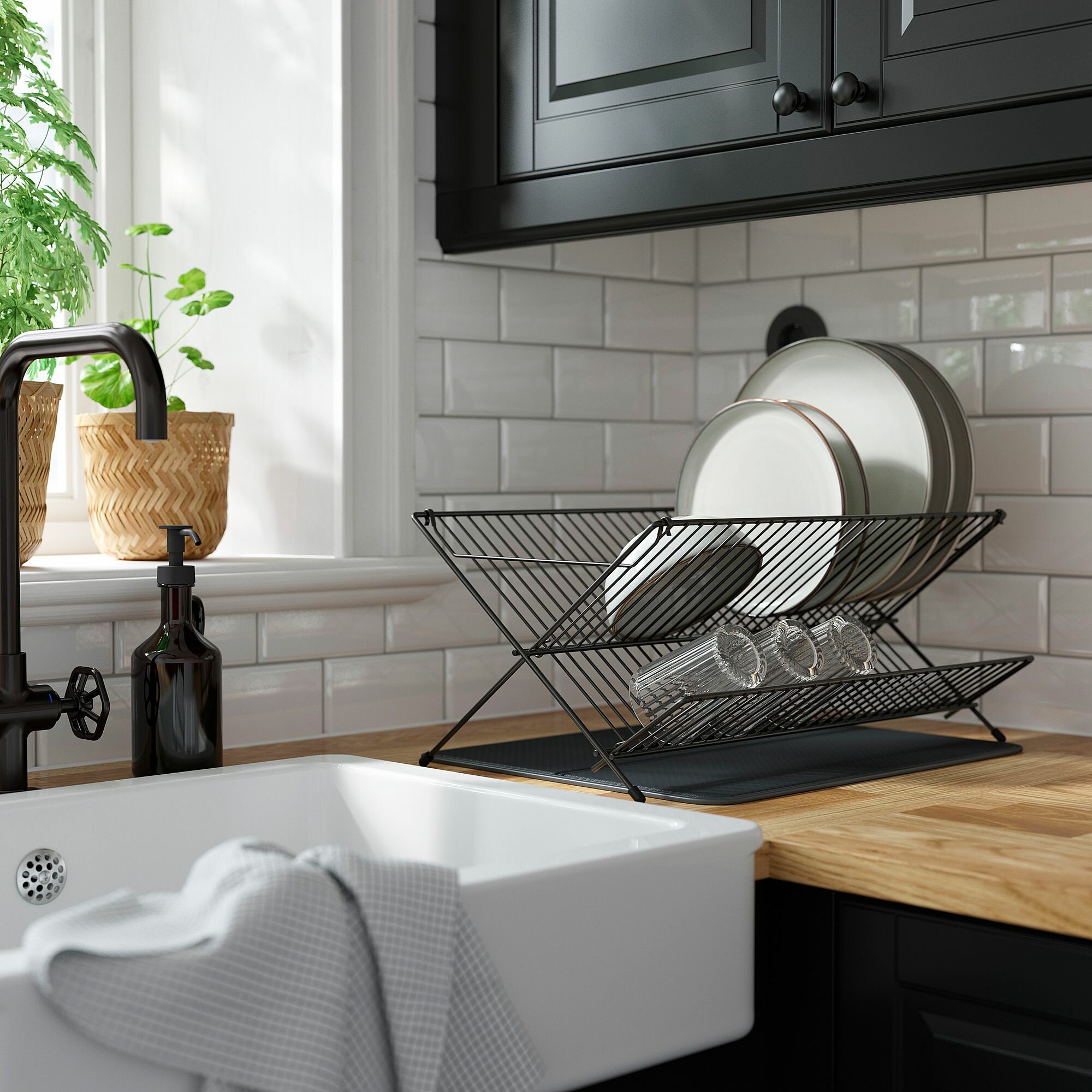 Сушилка для посуды икеа KVOT, черный — фото 1