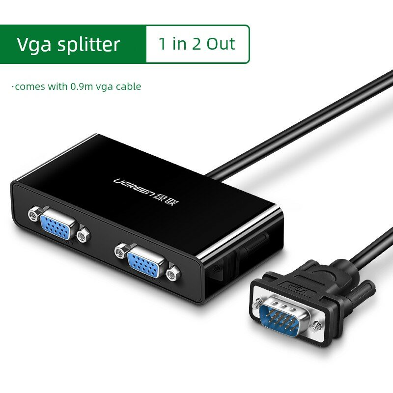 VGA сплиттер 1x2 1080P HD 0.9м видеокабель + 1м микро USB кабель питания для ПК ТВ проектора