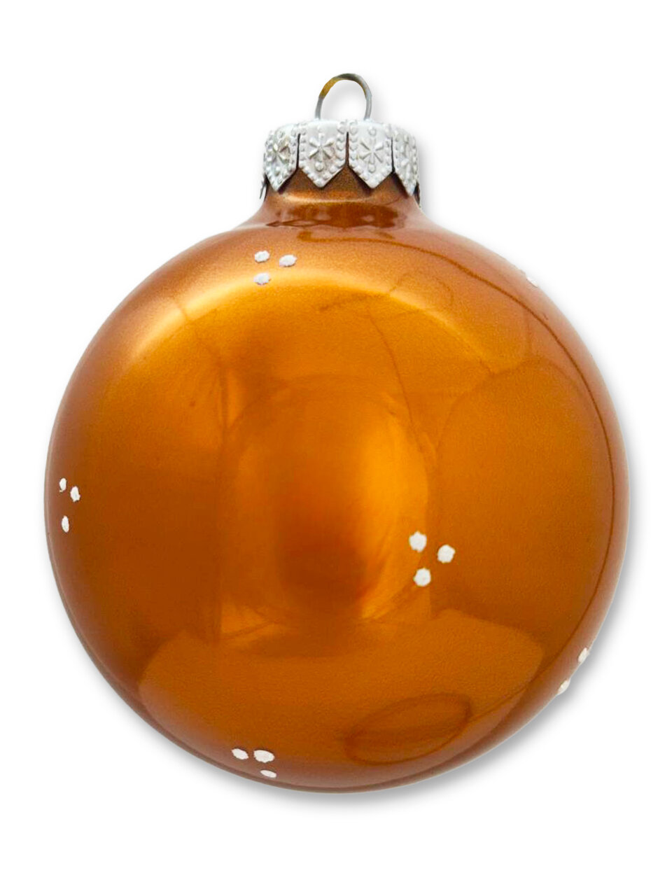 Елочный шар Ленигрушка Лошадка с Дед Морозом золотой шар 80 мм — фото 1