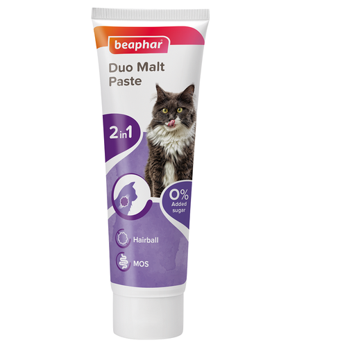 Beaphar Duo Malt Paste паста для кошек, вывод шерсти из кишечника, 100 гр