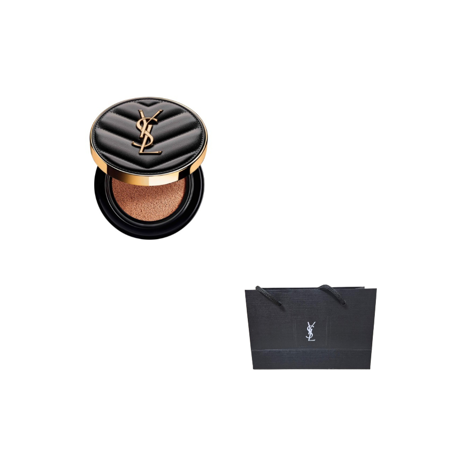 SAINT LAURENT Black Leather Brightening Light Cushion Foundation Air Cushions Clear Concealing Sun Protection Тональный крем
