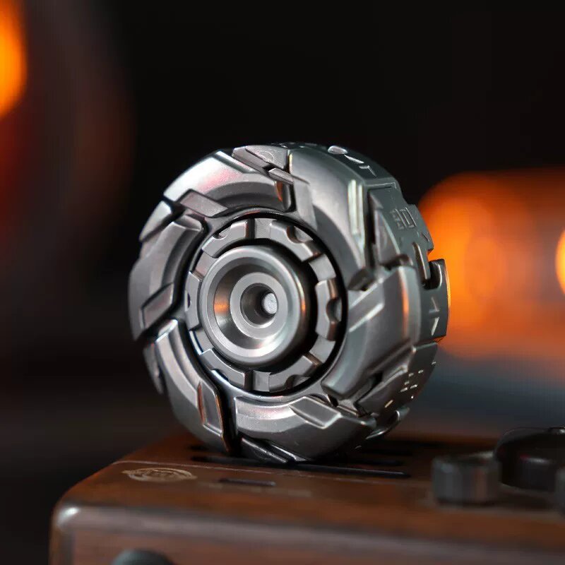 Boom 08 Fidget Spinner из нержавеющей стали, финиш каменной стирки, включает инструменты и кейс