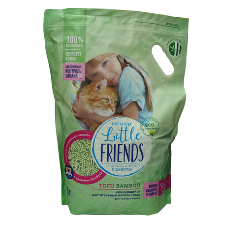 Наполнитель для кошачьего туалета LITTLE FRIENDS TOFU BAMBOO растительный комкующийся 5 л 795₽