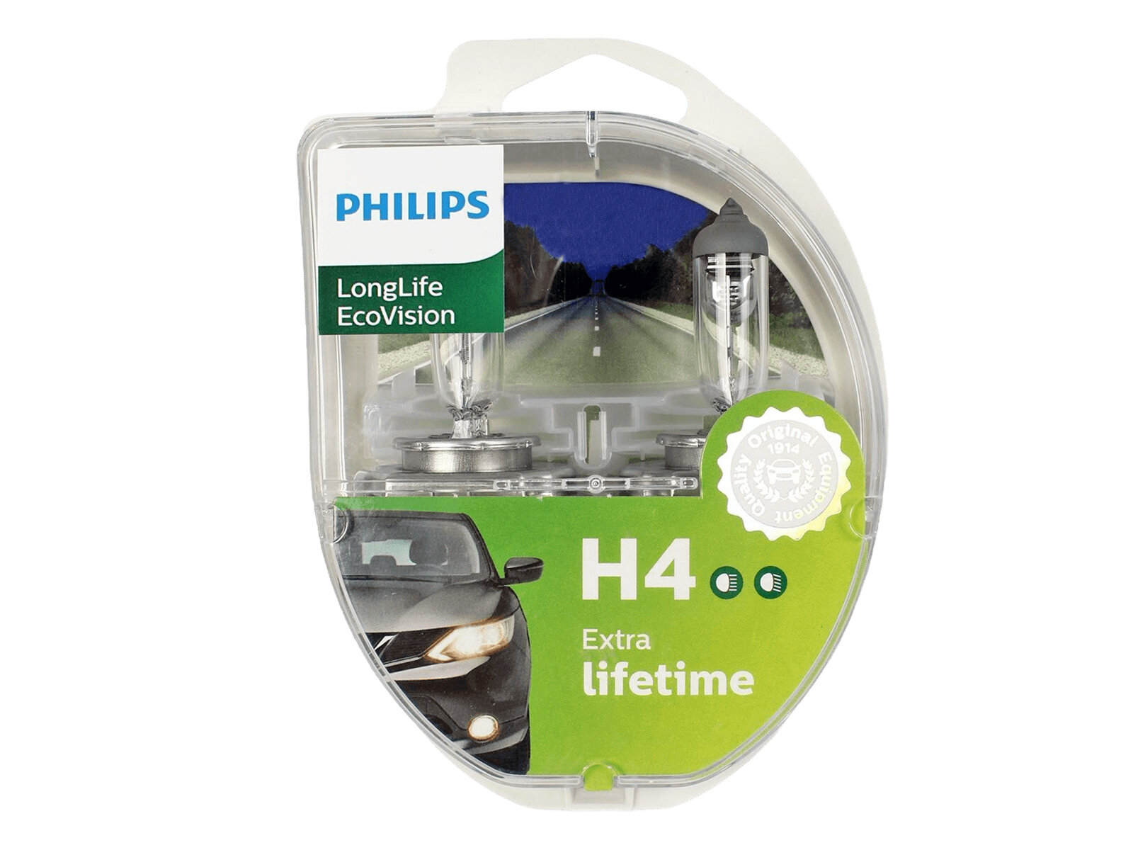 Лампа 12Vx60/55W H4 PHILIPS LONG LIFE ECO VISION 2шт